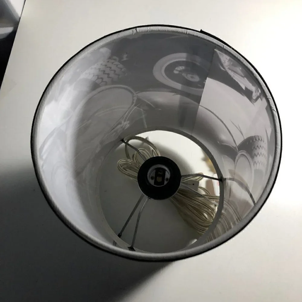 Lamp-In-A-Box Vintage Car Pattern Black & White Silver Lamp, 12